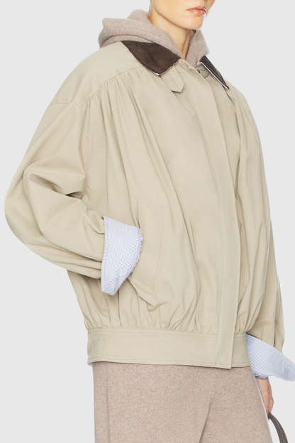 Drexel Contrast Collar Ruched Jacket