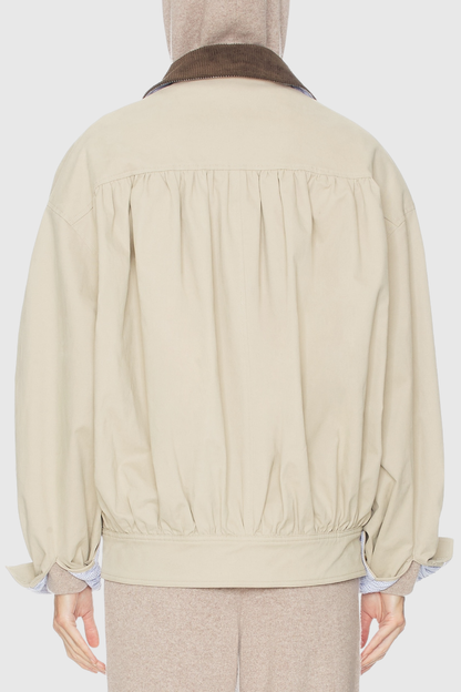 Drexel Contrast Collar Ruched Jacket