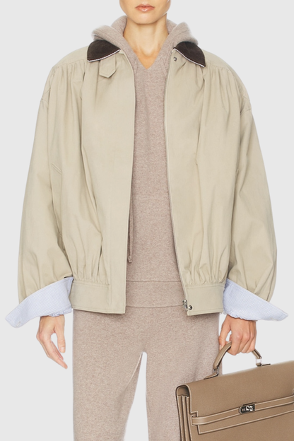 Drexel Contrast Collar Ruched Jacket