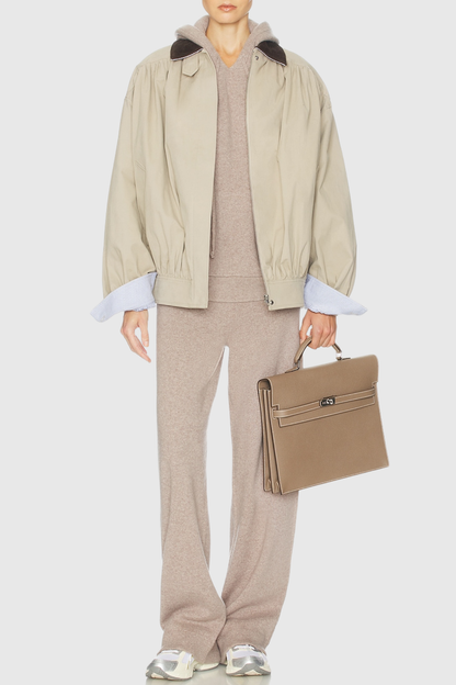 Drexel Contrast Collar Ruched Jacket
