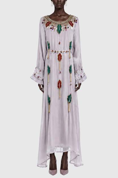 Dulcinea Embroidered Glossy Maxi Dress