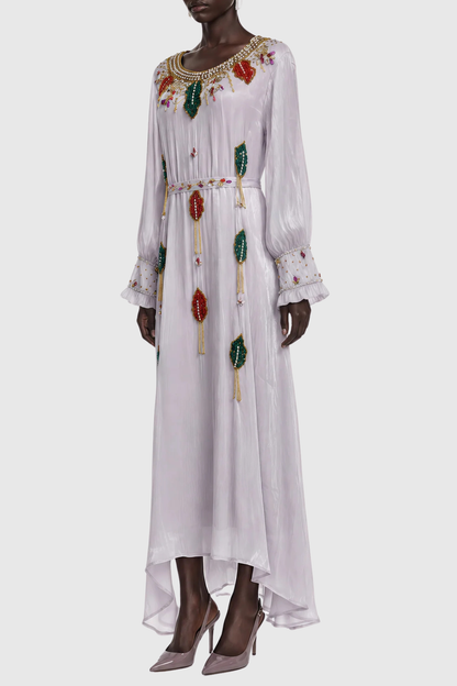 Dulcinea Embroidered Glossy Maxi Dress