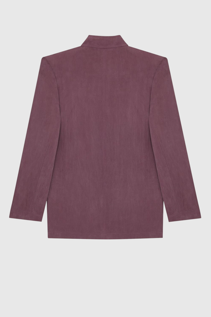 Durua Silk Oversize Blazer - Purple