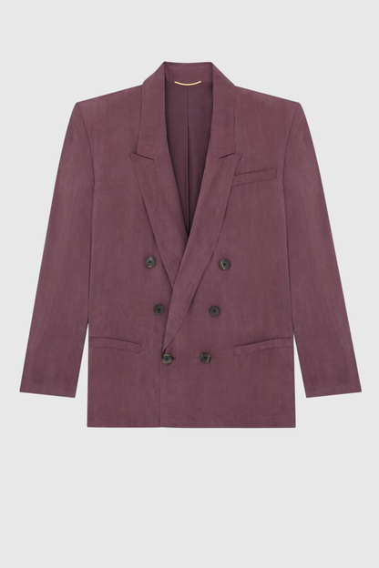 Durua Silk Oversize Blazer - Purple