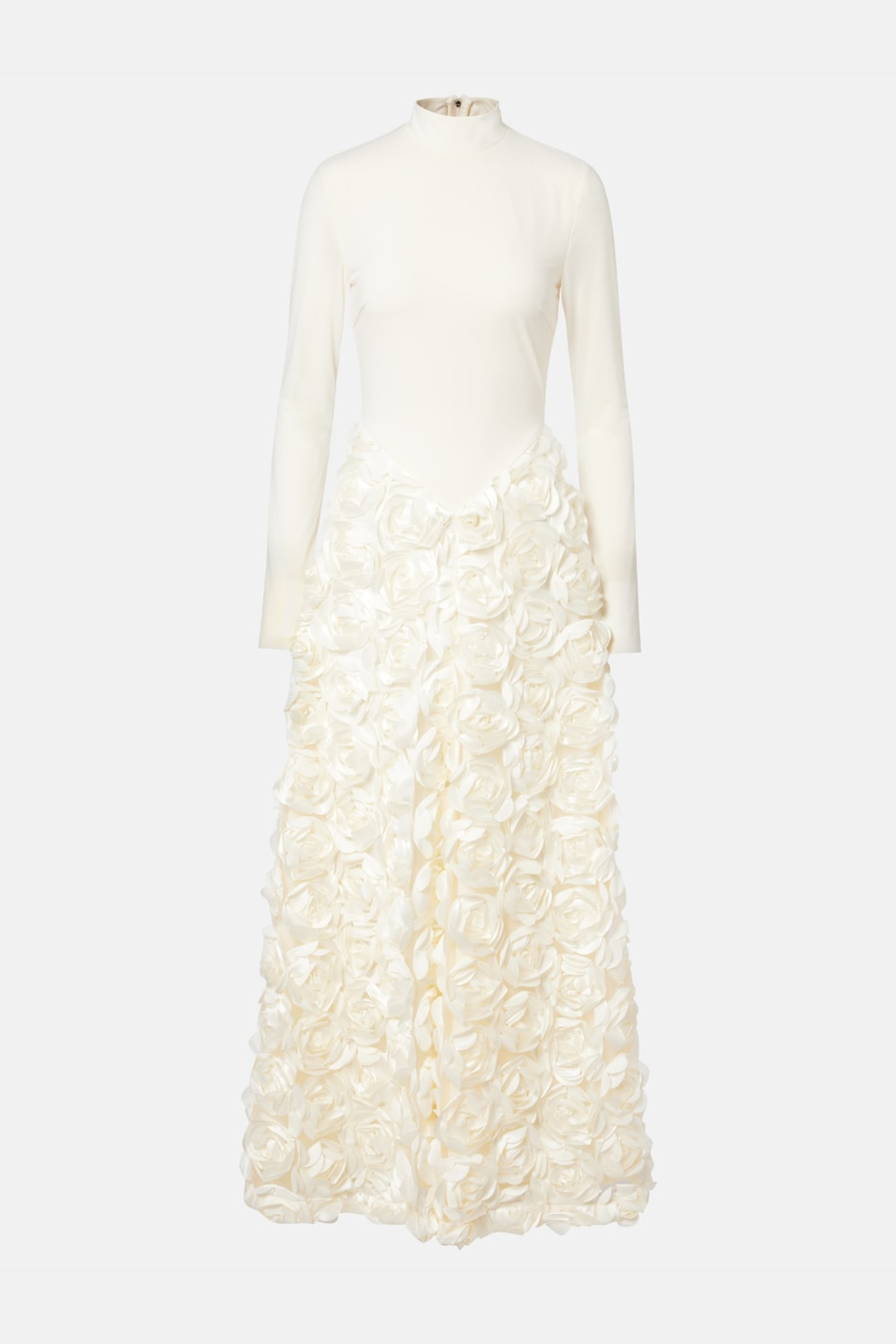 Duxa Floral Appliqué Long Sleeve Maxi Dress
