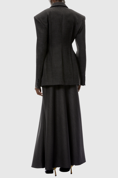 Dverly Cinched Waist Blazer - Grey
