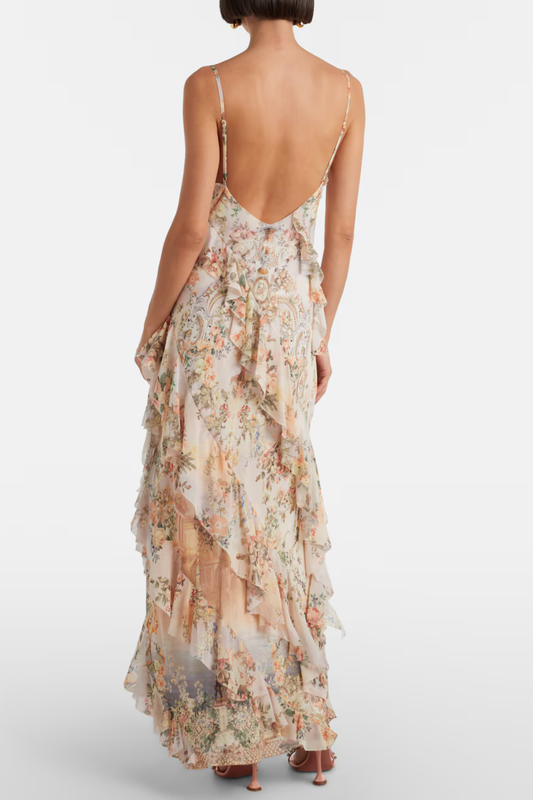 Dymphna Floral Ruffle Maxi Dress