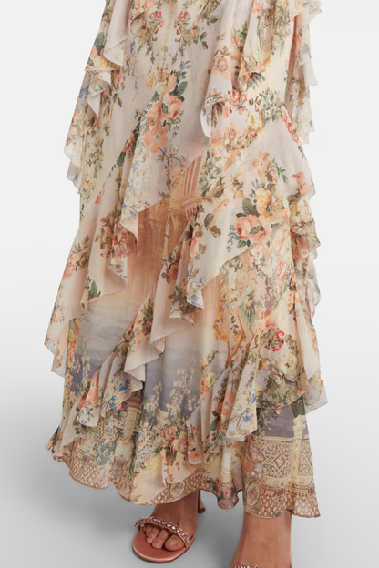 Dymphna Floral Ruffle Maxi Dress