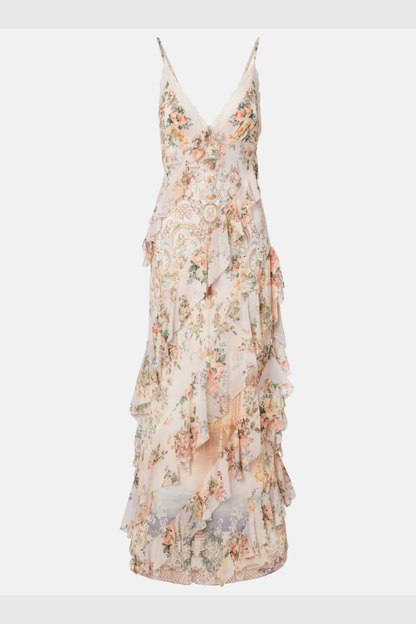 Dymphna Floral Ruffle Maxi Dress