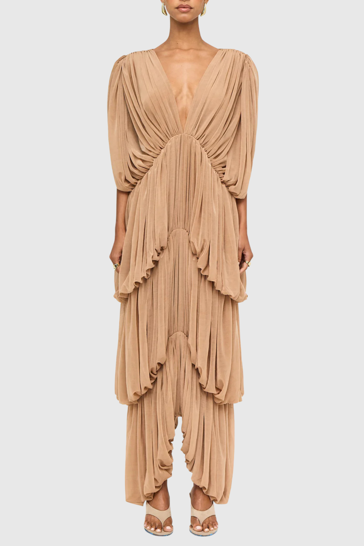 Dymphna Ruched Layer Maxi Dress