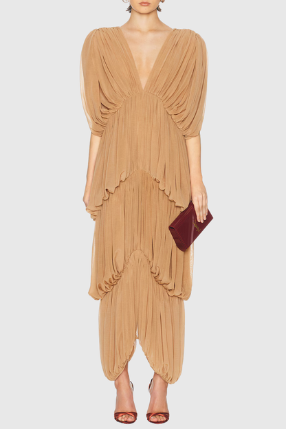 Dymphna Ruched Layer Maxi Dress