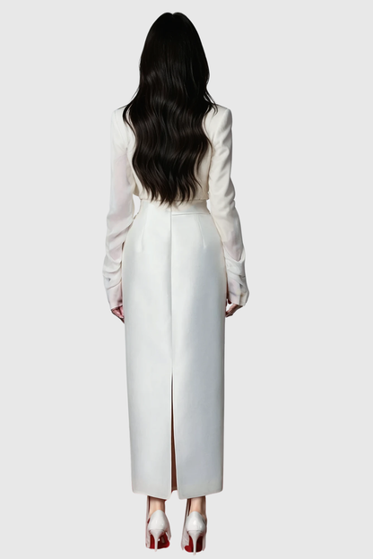 Eamoa Mesh Long Sleeve Ruched Maxi Dress