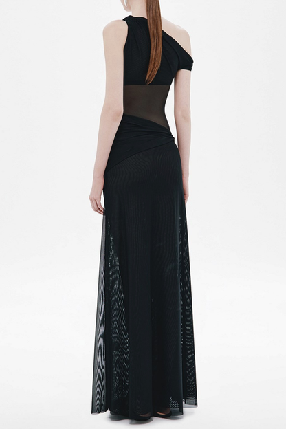 Edina Off Shoulder Twist Maxi Dress - Black