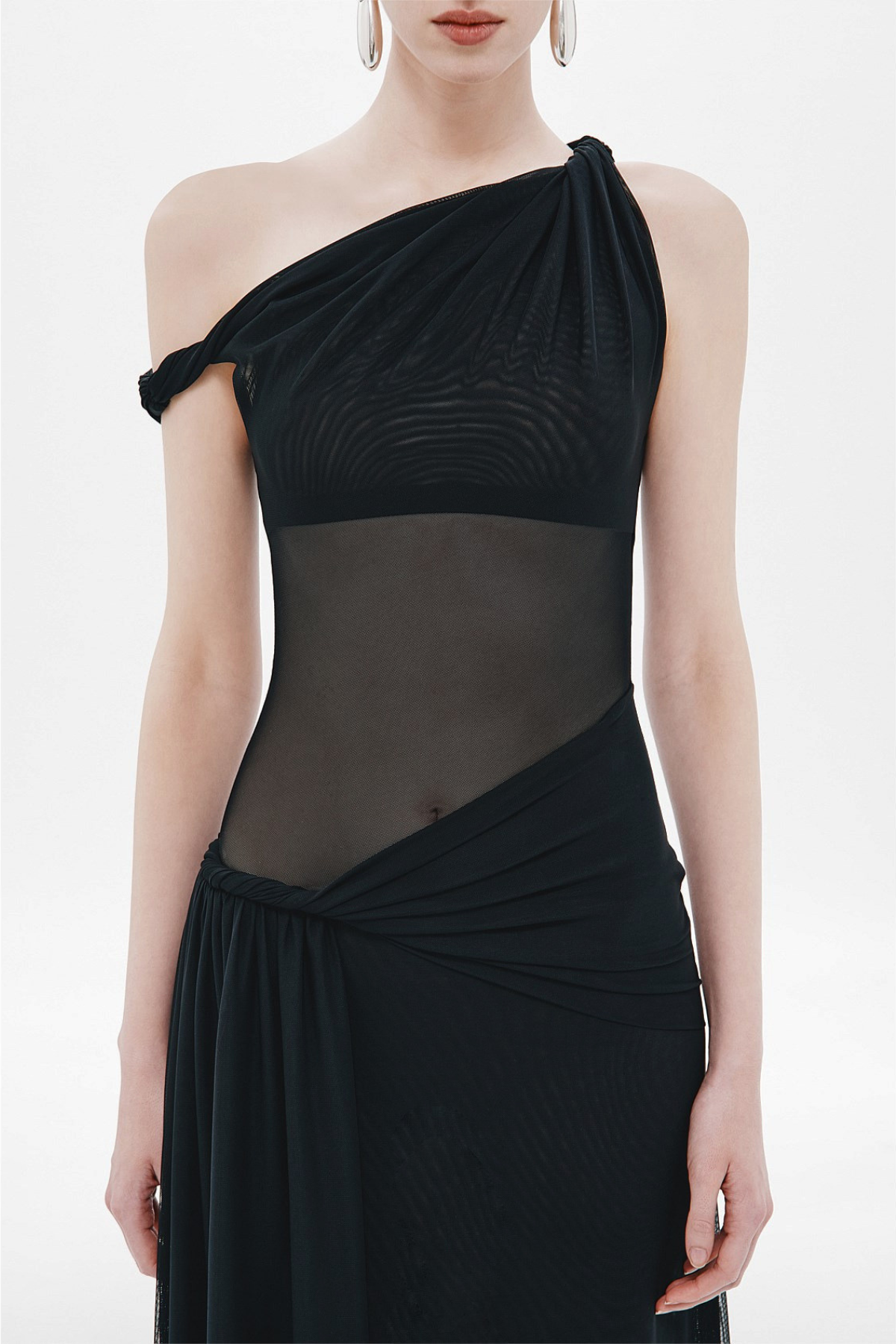 Edina Off Shoulder Twist Maxi Dress - Black