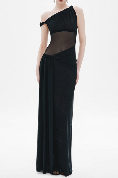 Edina Off Shoulder Twist Maxi Dress - Black