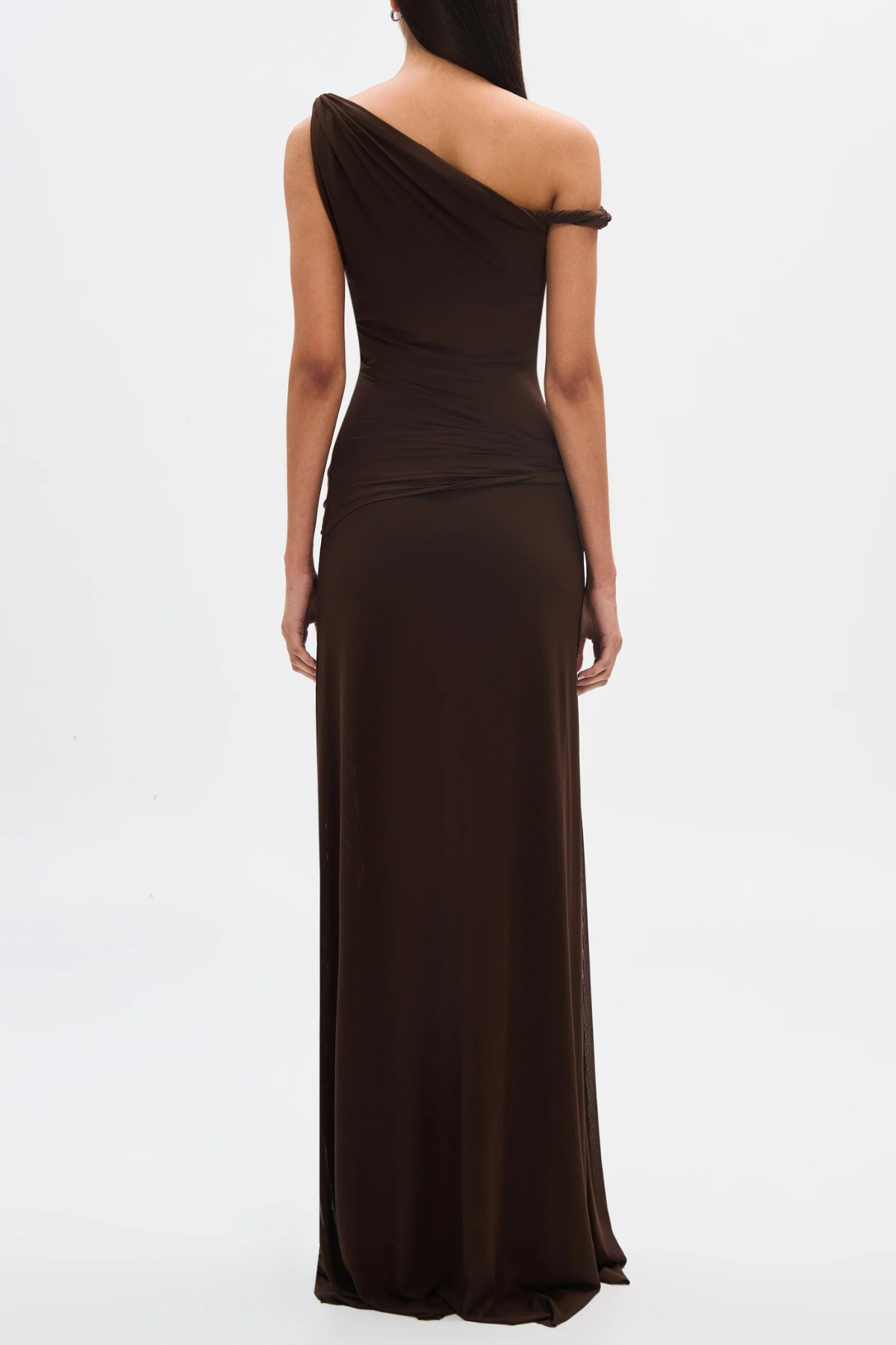 Edina Off Shoulder Twist Maxi Dress - Brown