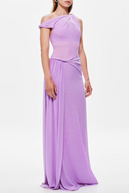 Edina Off Shoulder Twist Maxi Dress - Purple