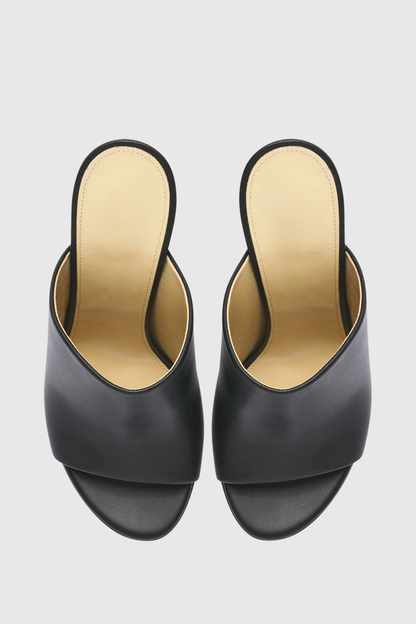 Editha Metal Spiral Mules - Black