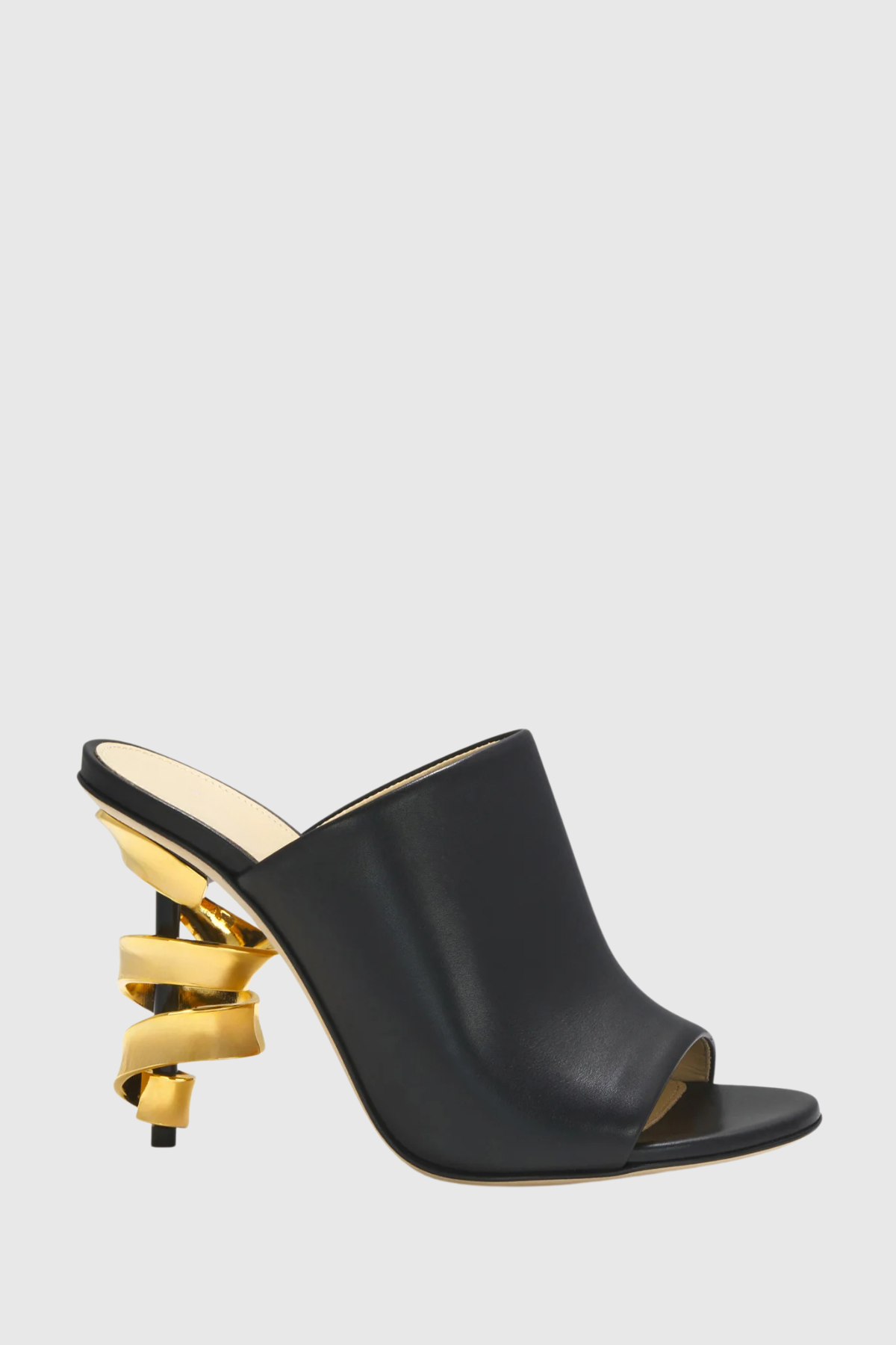 Editha Metal Spiral Mules - Black