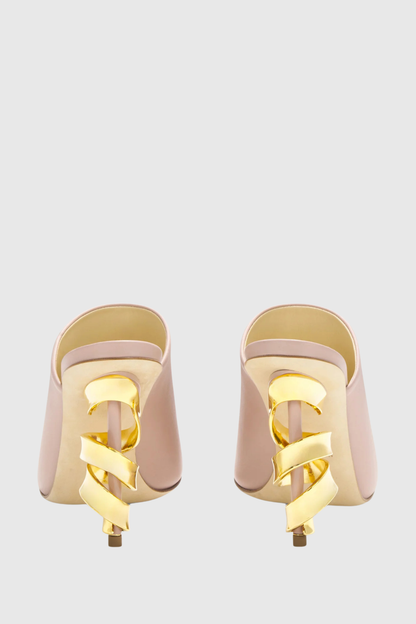 Editha Metal Spiral Mules - Pink