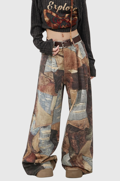 Edwara Print Baggy Jeans