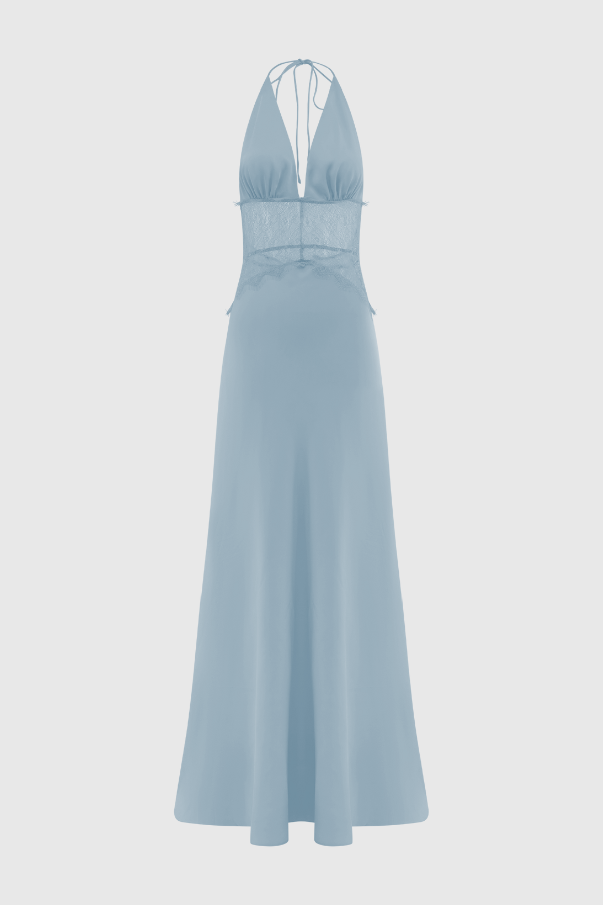 Edwiga Lace Halter Maxi Dress - Blue