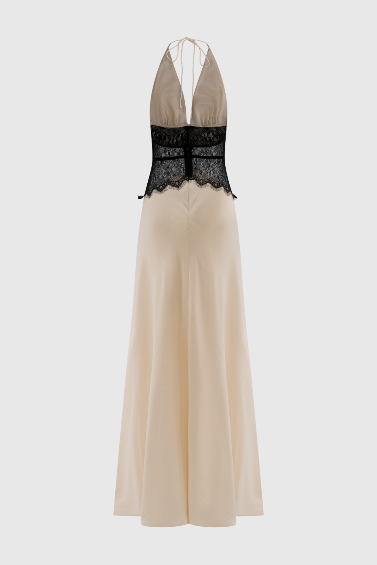 Edwiga Lace Halter Maxi Dress - Champagne