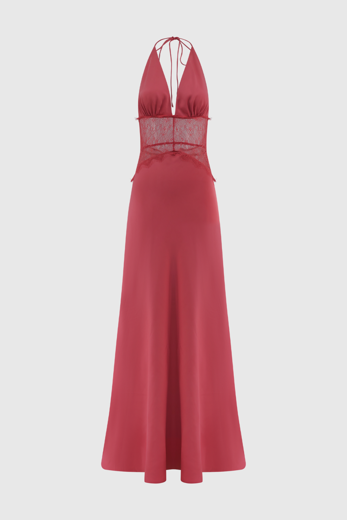 Edwiga Lace Halter Maxi Dress - Pink