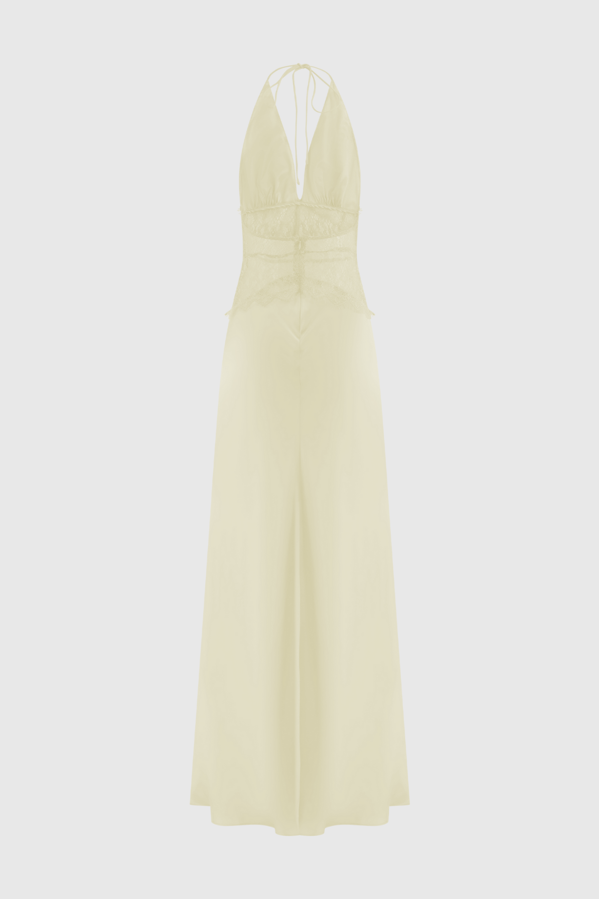 Edwiga Lace Halter Maxi Dress - Yellow
