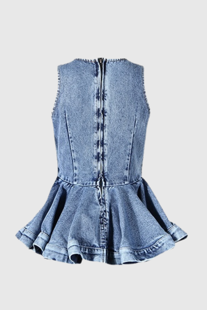 Ehaim Peplum Denim Top