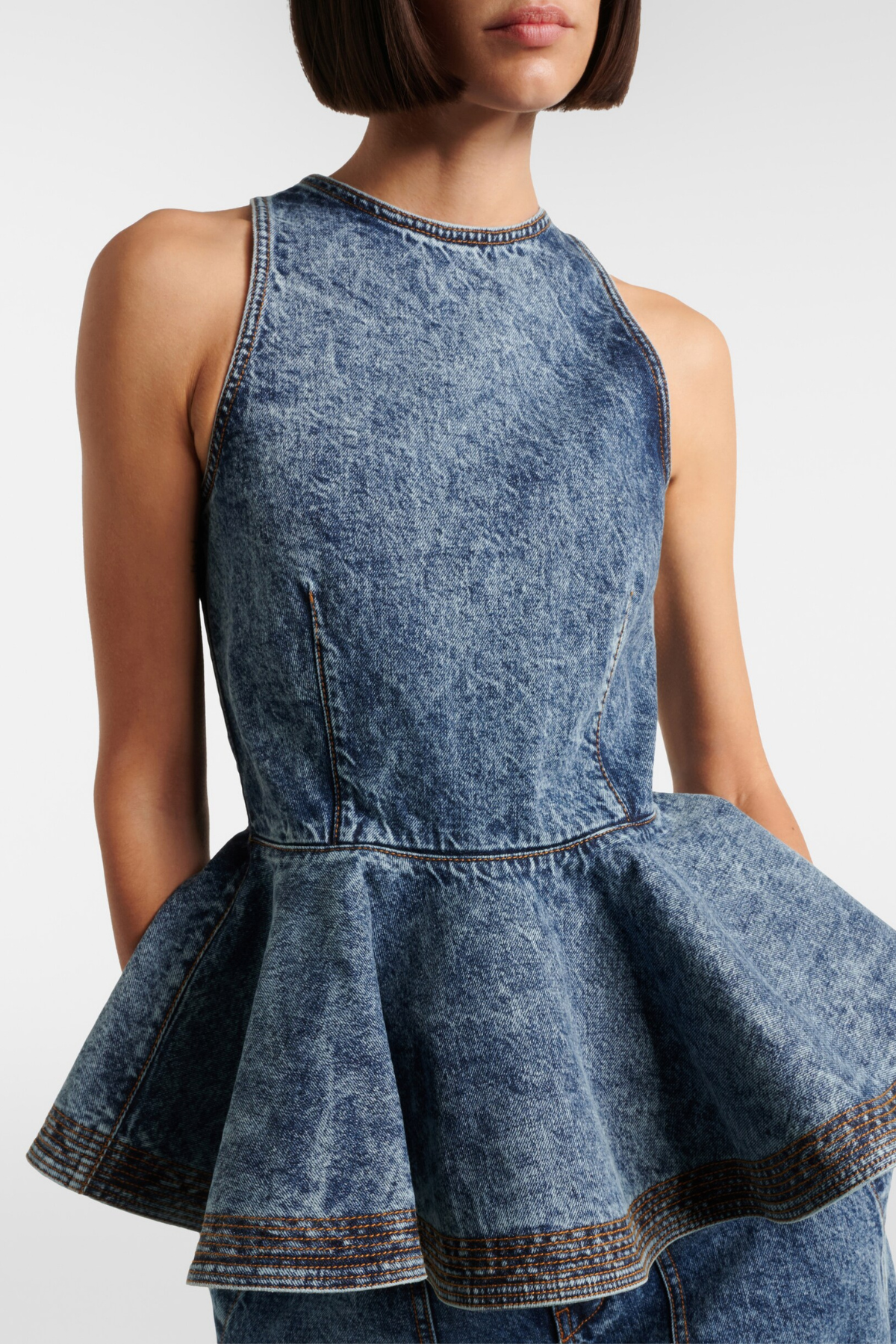 Ehaim Peplum Denim Top