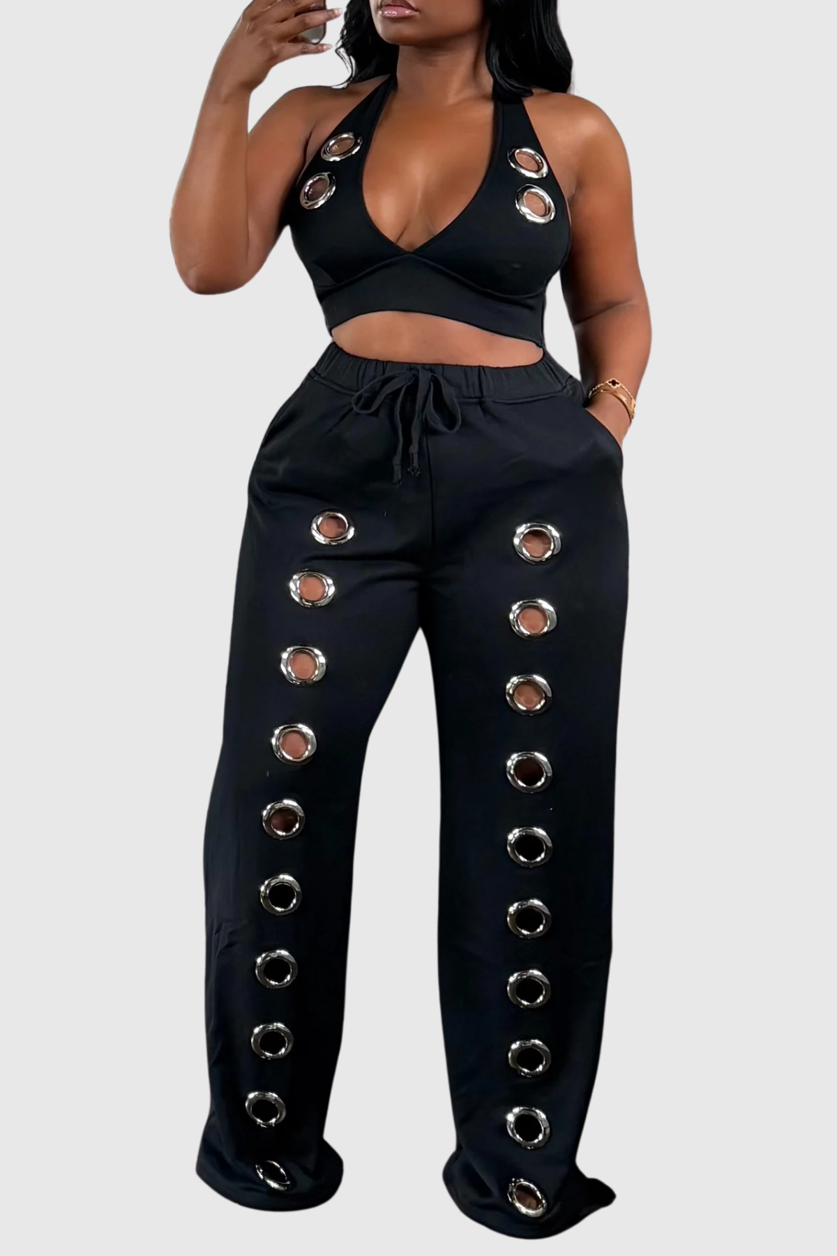 Eianne Eyelets Top & Pants Set