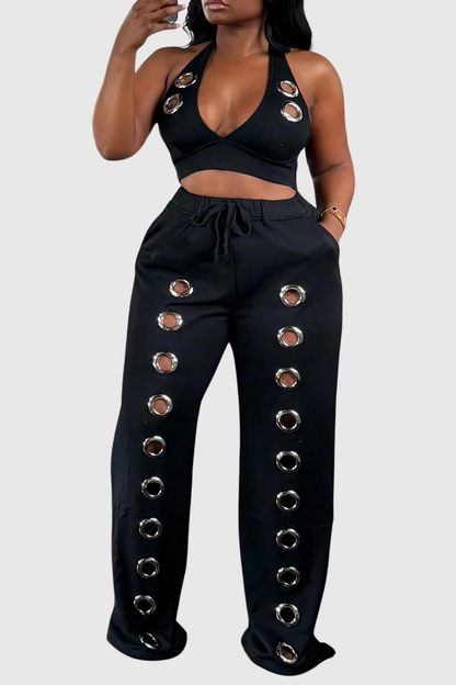 Eianne Eyelets Top & Pants Set