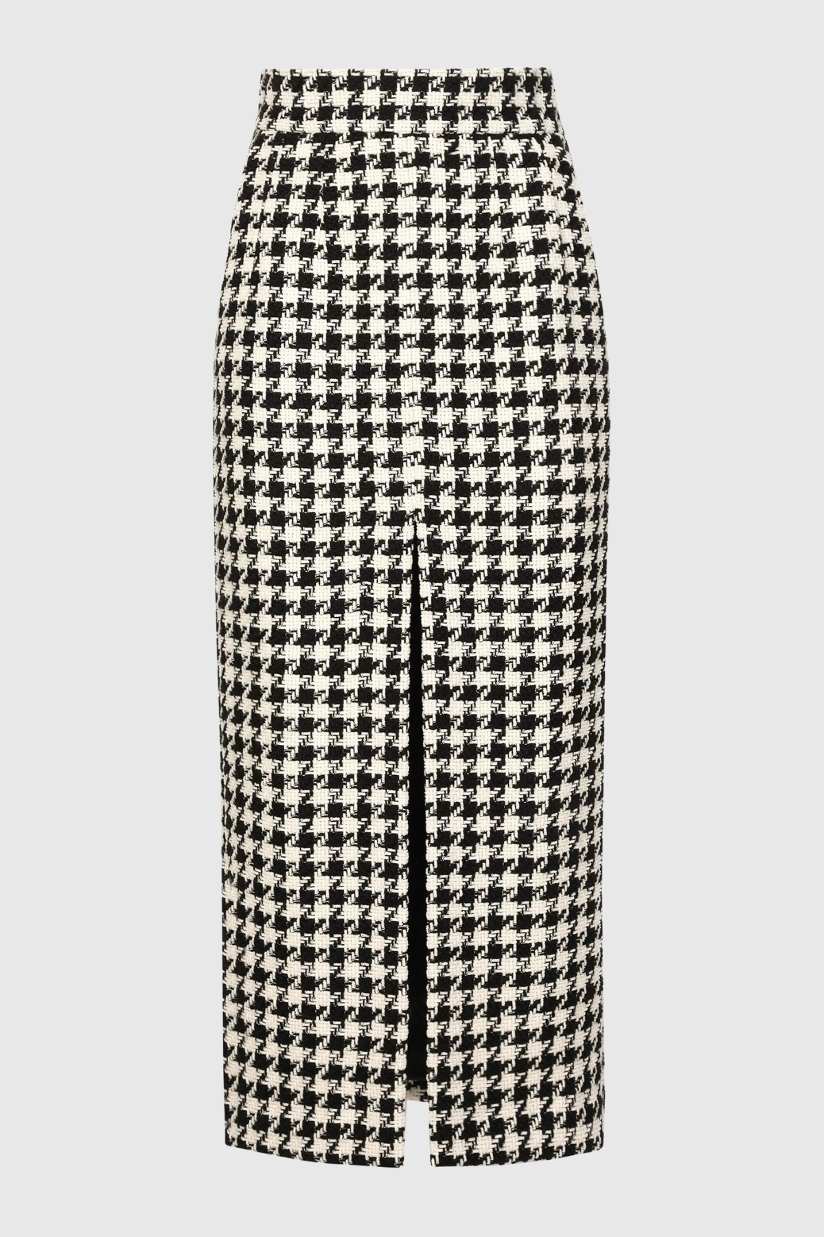 Eisa Houndstooth Tweed Jacket & Midi Skirt Set
