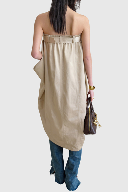 Eissa Strapless Belted Trench Mini Dress
