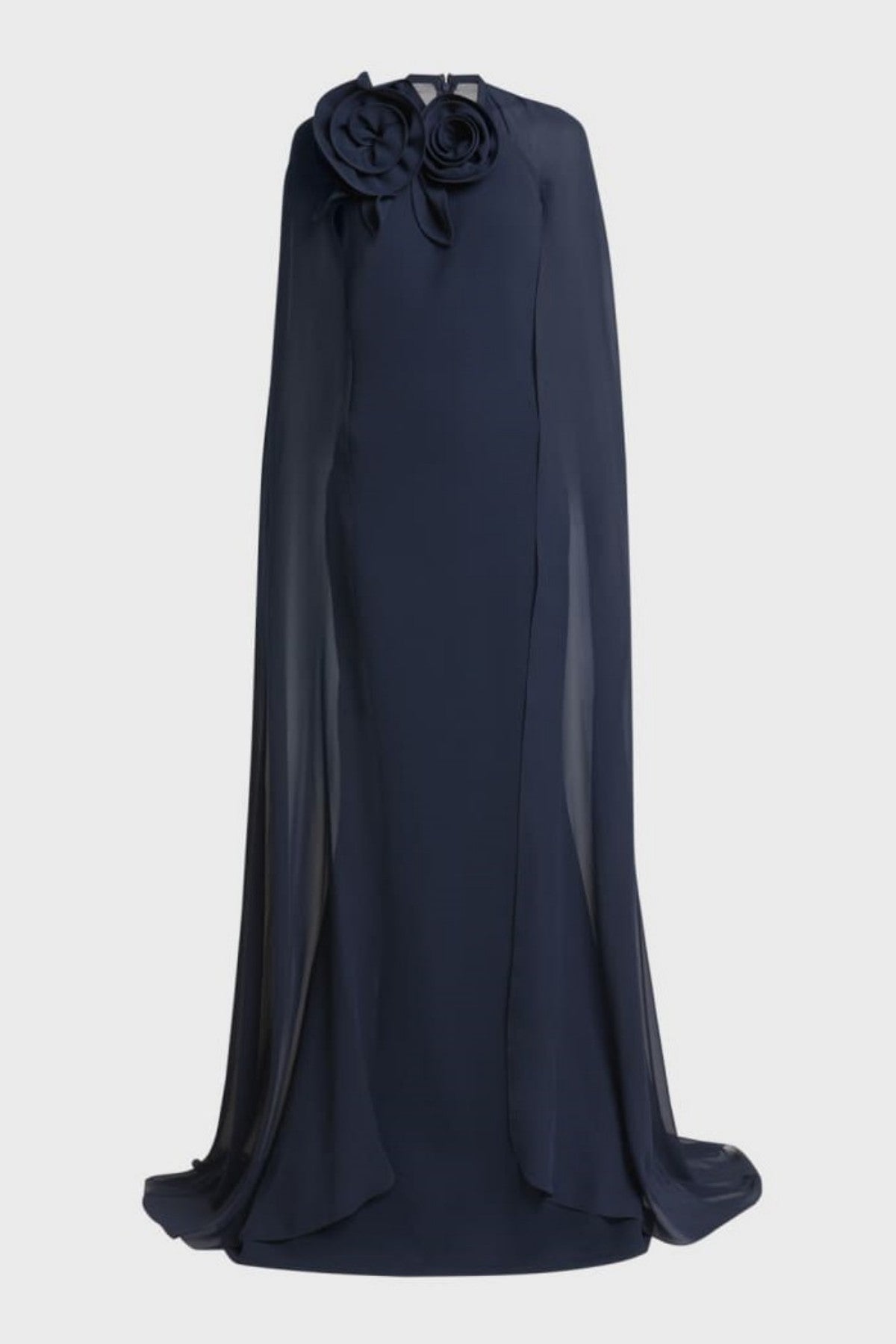 Ekateria Floral Appliqué Cape Sleeve Maxi Dress