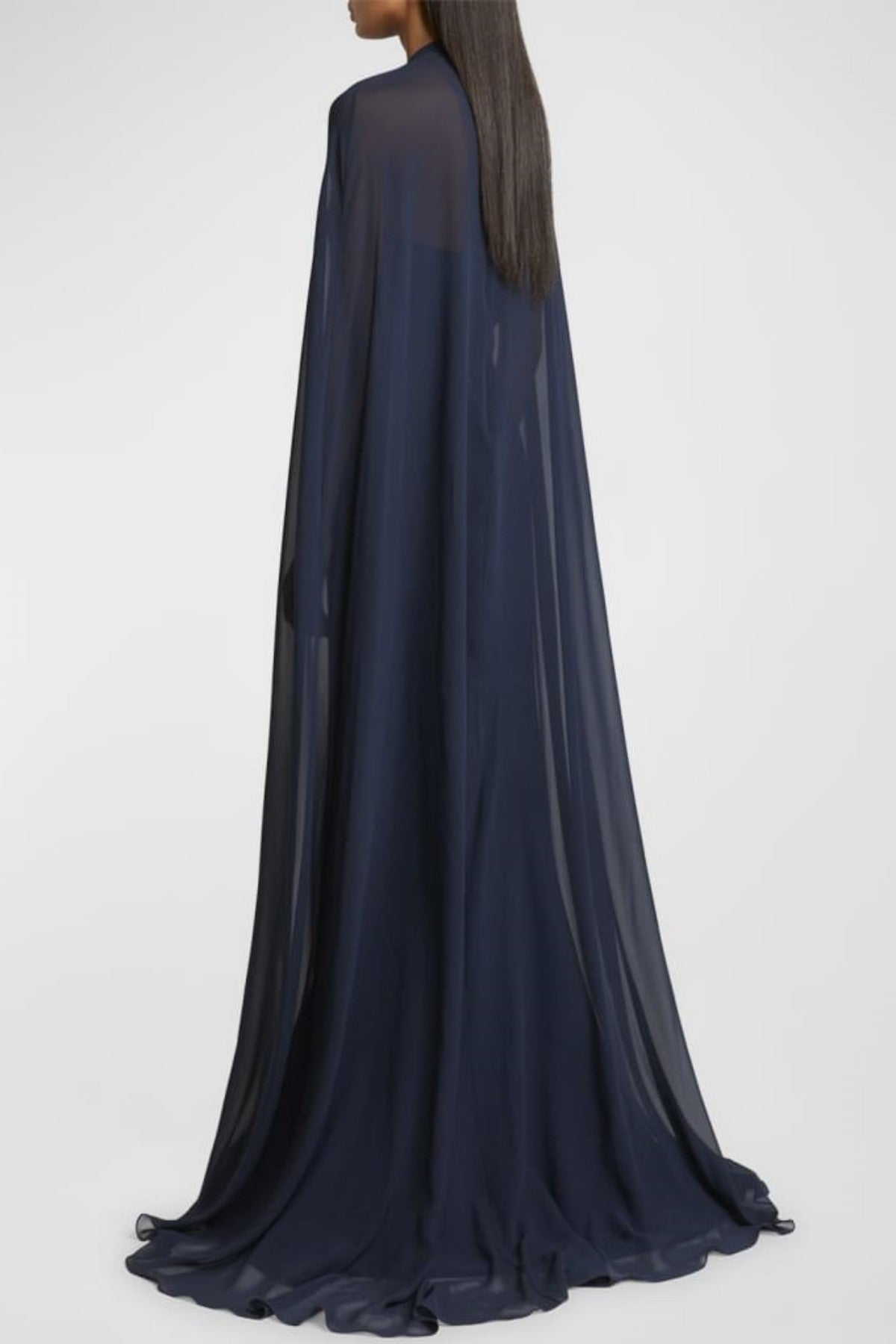 Ekateria Floral Appliqué Cape Sleeve Maxi Dress