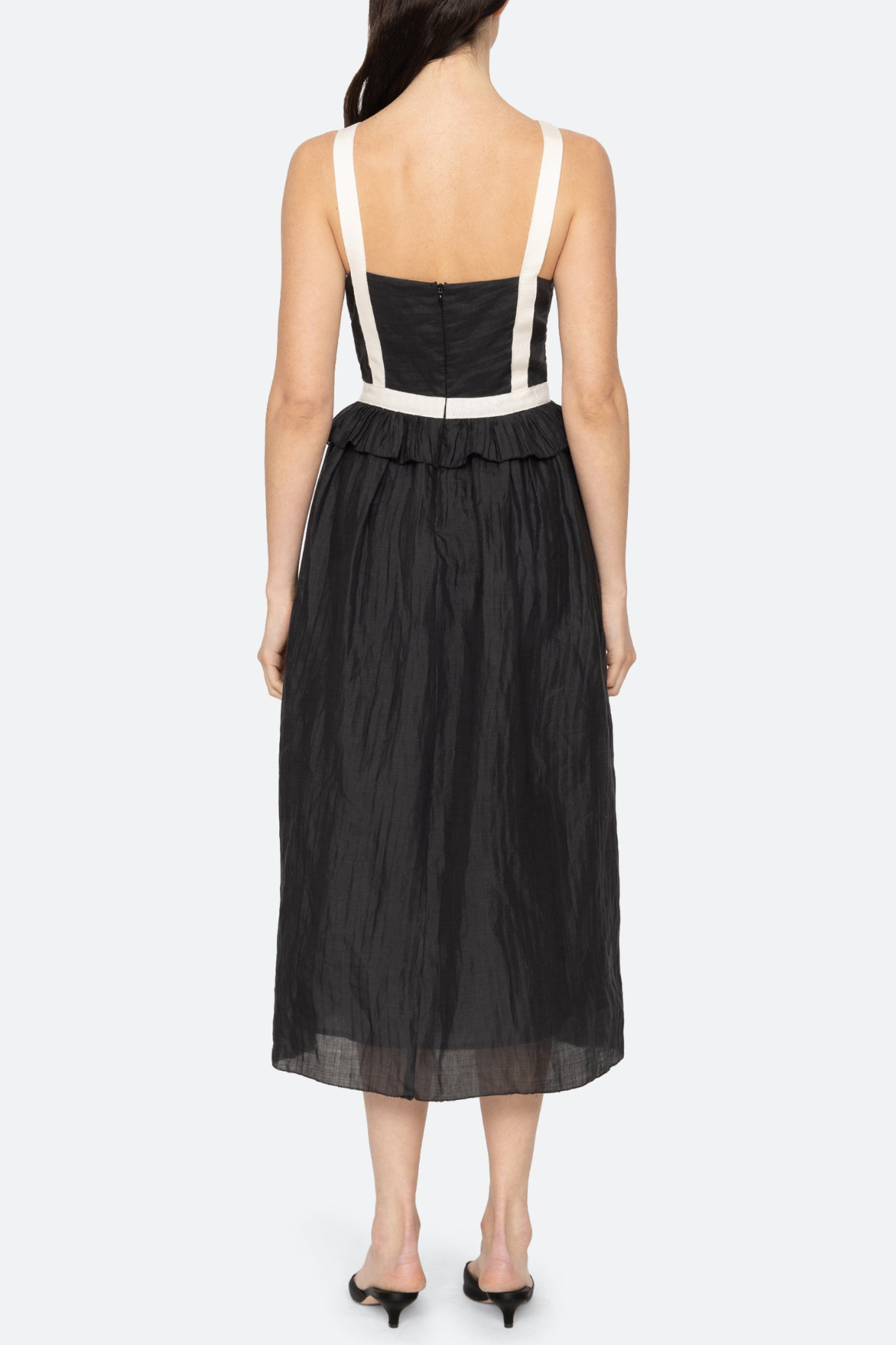 Eleanore V-neck Bow Midi Dress - Black
