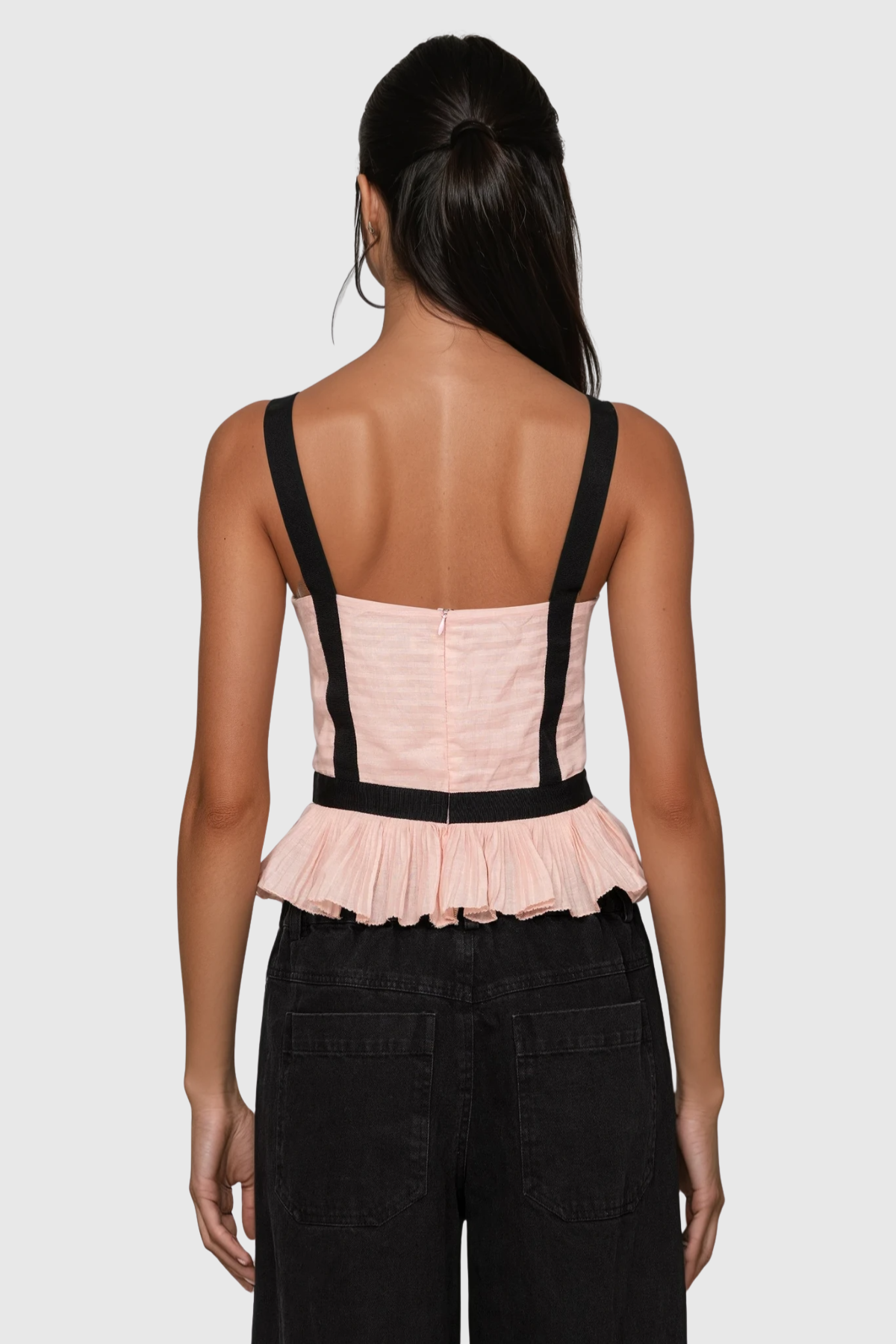 Eleanore V-neck Bow Top - Pink