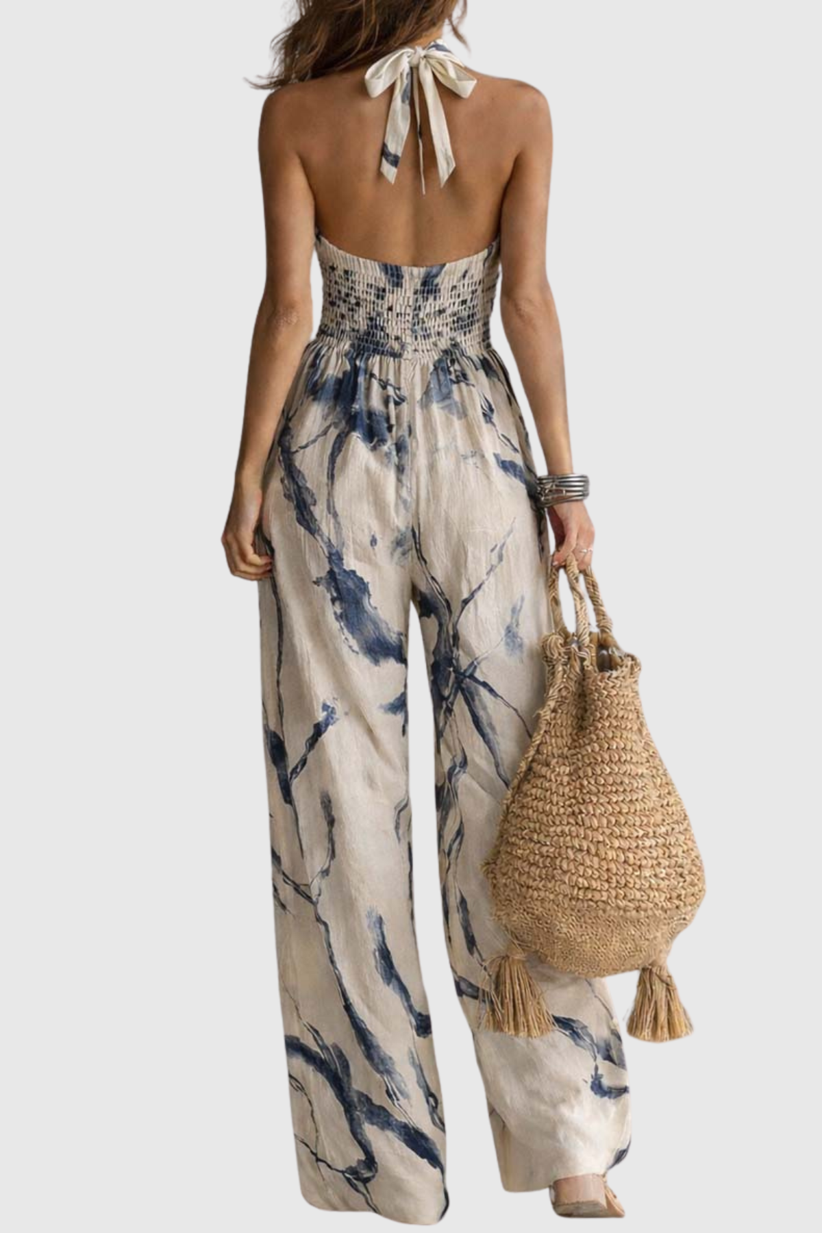 Elevav Halter Ink Print Jumpsuit