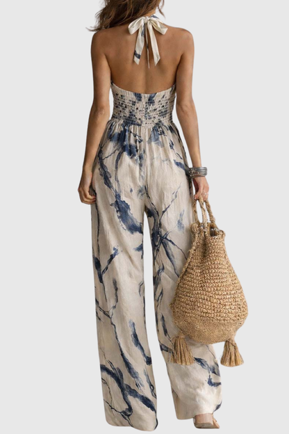 Elevav Halter Ink Print Jumpsuit