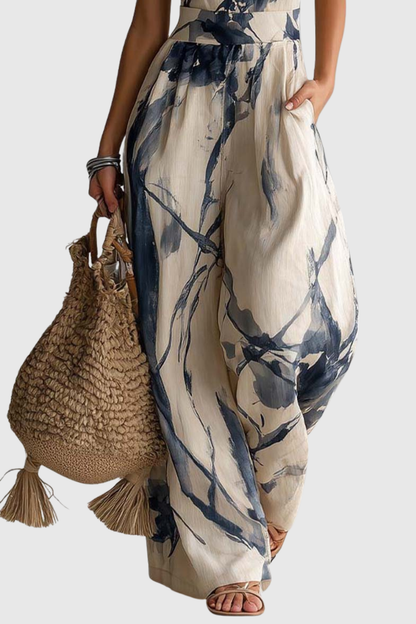 Elevav Halter Ink Print Jumpsuit