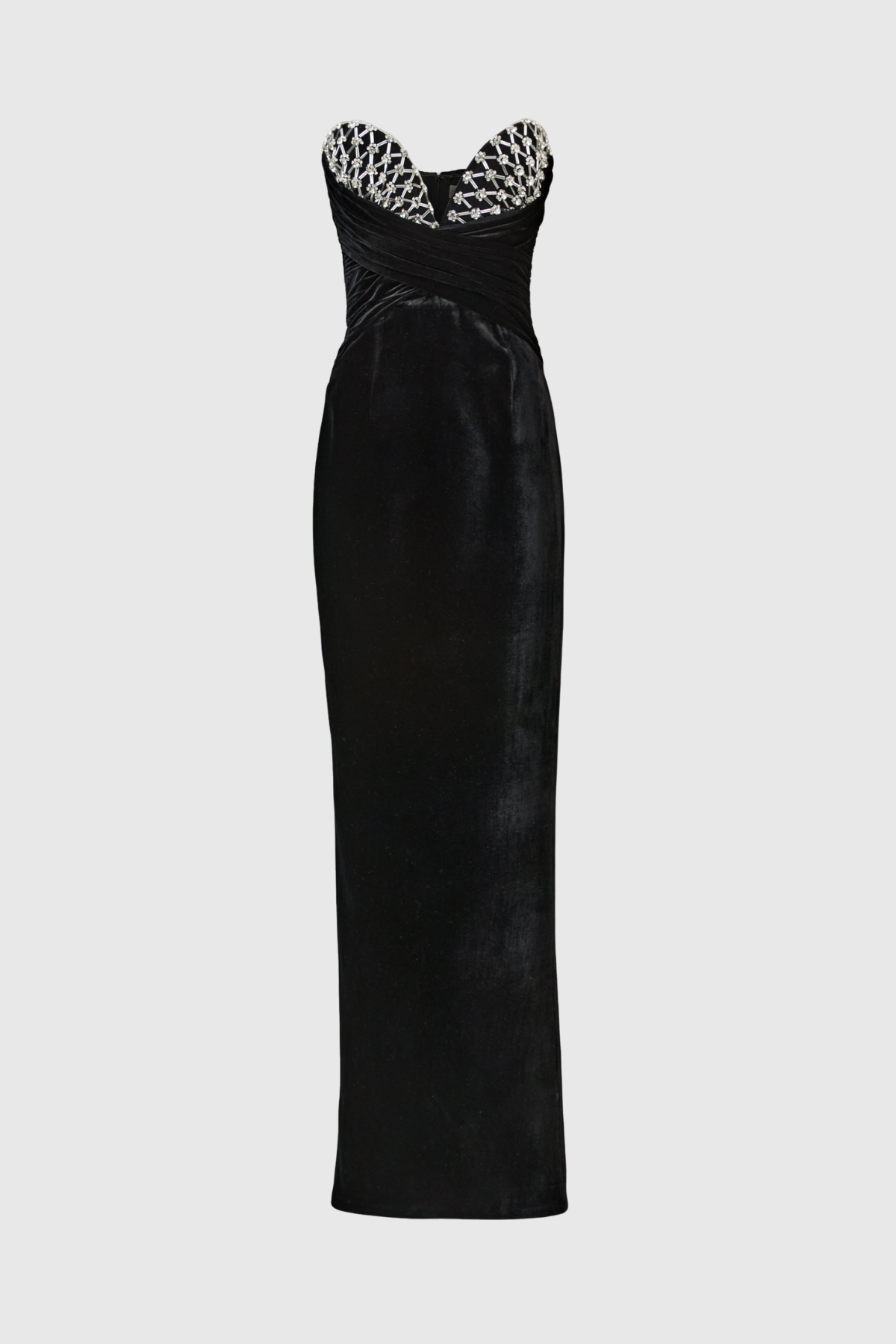 Eliezer Crystal Embellished Strapless Maxi Dress