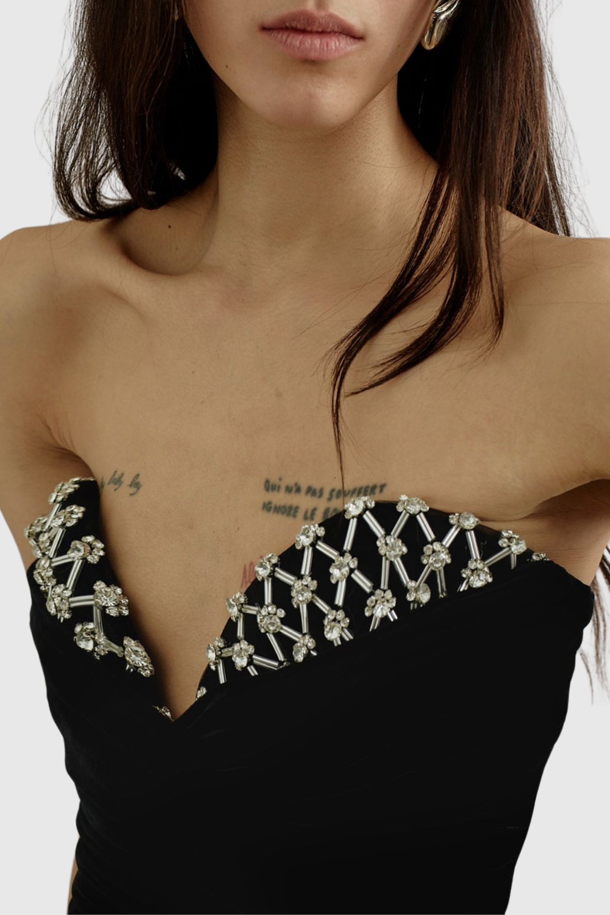 Eliezer Crystal Embellished Strapless Maxi Dress