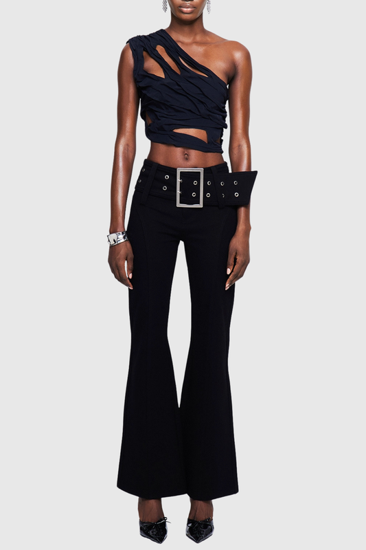 Elinda Belted Bootcut Pants