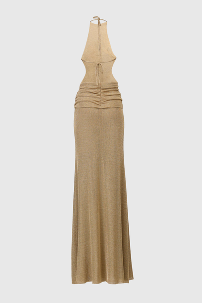 Eliora Halter Draped Maxi Dress