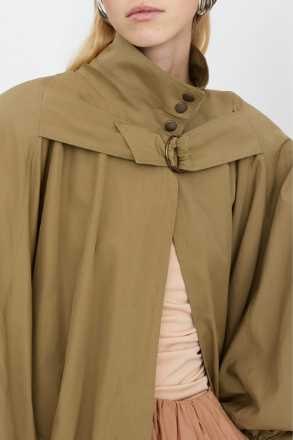 Elisaba Asymmetric Draped Cape Coat