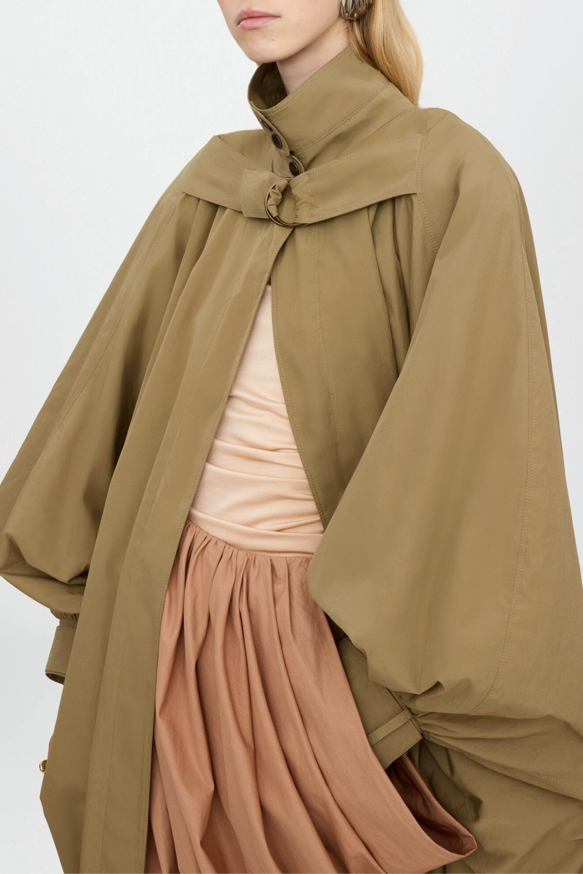 Elisaba Asymmetric Draped Cape Coat