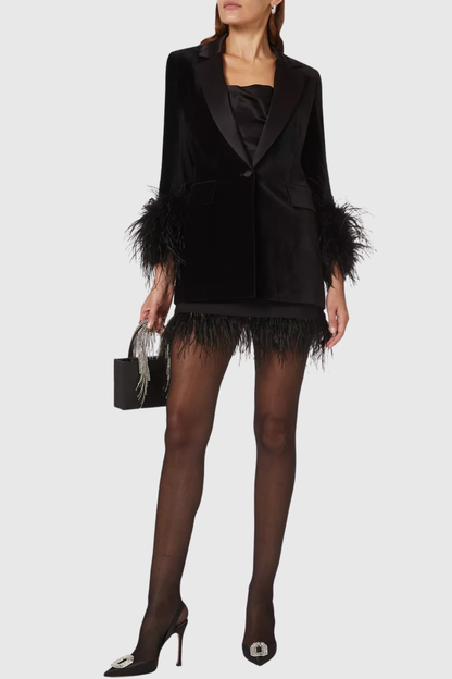 Eliseo Feather Velvet Blazer