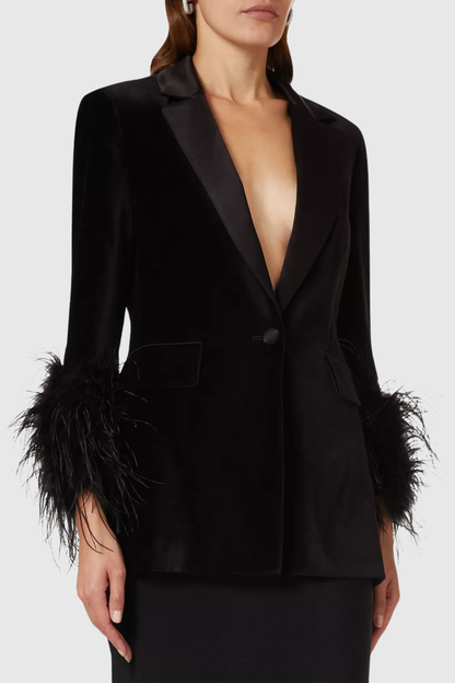 Eliseo Feather Velvet Blazer